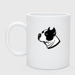 Кружка керамическая Staffordshire Terrier Muzzle, цвет: белый