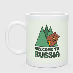 Кружка керамическая Welcome - Russia, цвет: фосфор