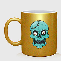 Кружка керамическая Zombie Skull, цвет: золотой