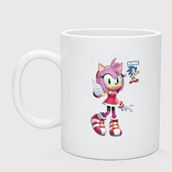 Кружка керамическая Sonic Amy Rose Video game, цвет: белый