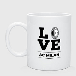 Кружка керамическая AC Milan Love Классика, цвет: белый