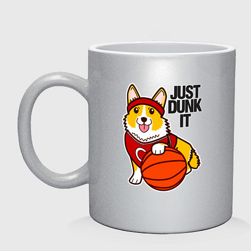 Кружка JUST DUNK IT корги / Серебряный – фото 1