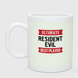 Кружка керамическая Resident Evil: таблички Ultimate и Best Player, цвет: фосфор