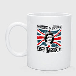 Кружка керамическая Sex Pistols - God Save The Queen, цвет: белый