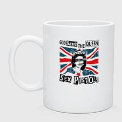 Кружка керамическая Sex Pistols - God Save The Queen, цвет: белый