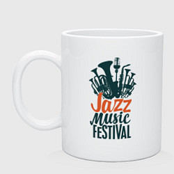 Кружка керамическая Jazz - Festival, цвет: белый