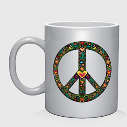 Кружка керамическая Pacific symbol, цвет: серебряный