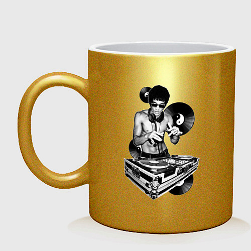Кружка Bruce Lee - Vinyl Dj / Золотой – фото 1