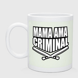 Кружка керамическая Mama ama criminal, цвет: фосфор