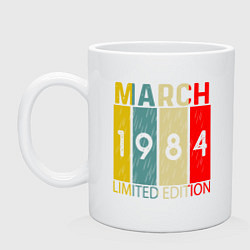 Кружка керамическая 1984 - Март, цвет: белый