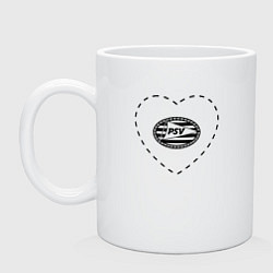 Кружка керамическая Лого PSV в сердечке, цвет: белый