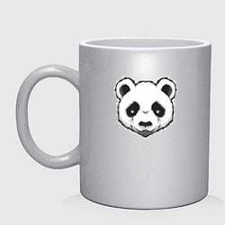 Кружка керамическая Голова милой панды, цвет: серебряный