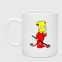Кружка керамическая Bart Simpson - devil, цвет: белый