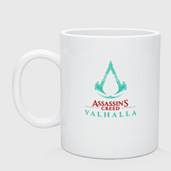 Кружка керамическая Assassins Creed Valhalla - logo, цвет: белый