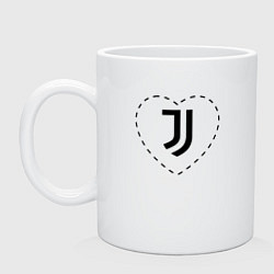 Кружка керамическая Лого Juventus в сердечке, цвет: белый