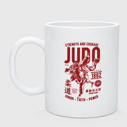 Кружка керамическая Дзюдо единоборства, цвет: белый