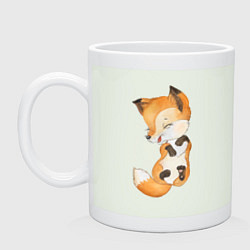 Кружка керамическая Рыжий маленький лисенок, цвет: фосфор