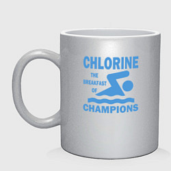 Кружка керамическая Хлор - завтрак чемпионов, цвет: серебряный