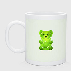 Кружка керамическая Желейный медведь зеленый, цвет: фосфор