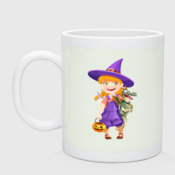 Кружка керамическая Ведьма малолетка - halloween, цвет: фосфор