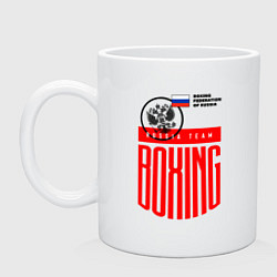 Кружка керамическая Boxing russia national team, цвет: белый