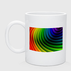 Кружка керамическая Объёмные радужные полосы, цвет: белый