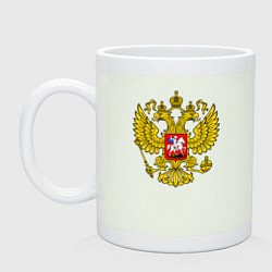 Кружка керамическая Герб России - прозрачный фон, цвет: фосфор