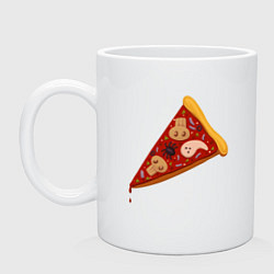 Кружка керамическая Пицца на хэллоуин, цвет: белый