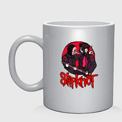 Кружка керамическая Slipknot rock, цвет: серебряный