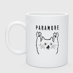 Кружка керамическая Paramore - rock cat, цвет: белый