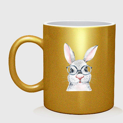 Кружка Серый кролик / Золотой – фото 1