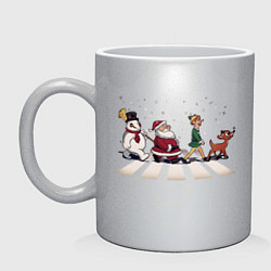 Кружка керамическая Beatles Christmas, цвет: серебряный