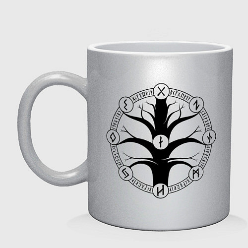 Кружка Руны девяти миров / Серебряный – фото 1