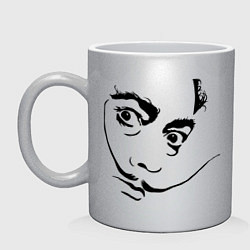 Кружка керамическая Salvador Domingo Felipe Jacinto Dali, цвет: серебряный