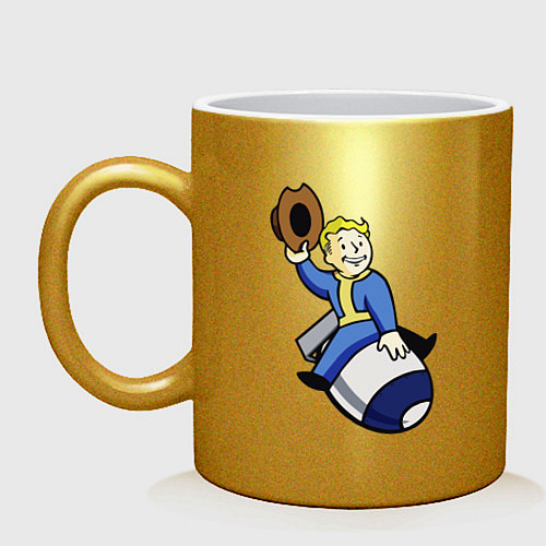 Кружка Vault boy - bomb rider / Золотой – фото 1