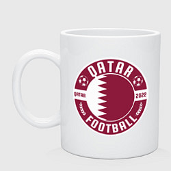 Кружка керамическая Qatar football, цвет: белый