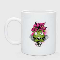 Кружка керамическая Green rabbit Happy new year, цвет: белый