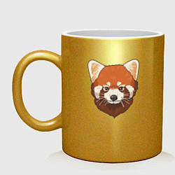 Кружка керамическая Голова милой красной панды, цвет: золотой