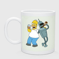 Кружка керамическая Drunk Homer and Bender, цвет: фосфор