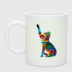 Кружка керамическая Бенгальская кошка, цвет: фосфор