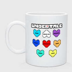 Кружка керамическая Undertale - души 8 людей, цвет: белый