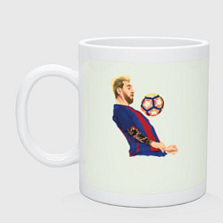 Кружка керамическая Messi Barcelona, цвет: фосфор