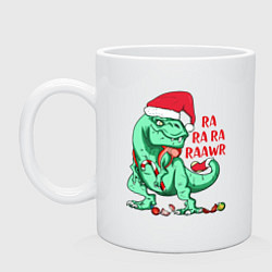 Кружка керамическая Raawr dinosaur, цвет: белый