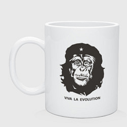 Кружка керамическая Viva la evolution, цвет: белый