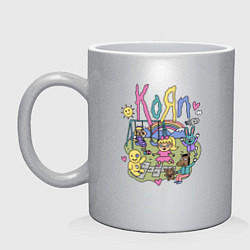 Кружка керамическая Мультяшный Корн, цвет: серебряный