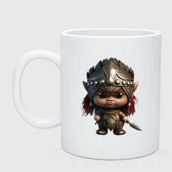 Кружка керамическая Воинственная амазонка, цвет: белый