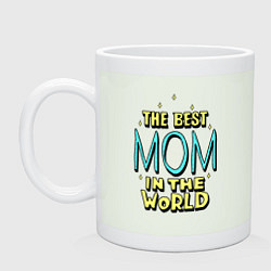 Кружка керамическая Лучшая мама в мире со звёздочками, цвет: фосфор