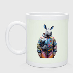 Кружка керамическая Rhino in spacesuit, цвет: фосфор