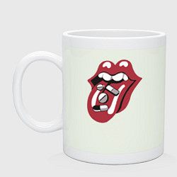 Кружка керамическая Rolling stones pills, цвет: фосфор