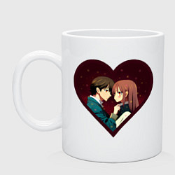 Кружка керамическая Love story, цвет: белый